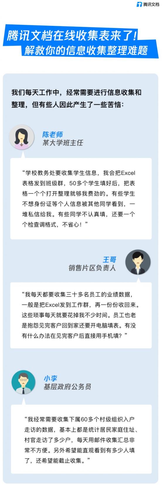 騰訊文檔在線收集表來了！解救你的信息收集整理難題