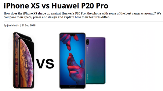 論拍照，華為P20 Pro和iPhone XS誰更強(qiáng)？外媒這樣說