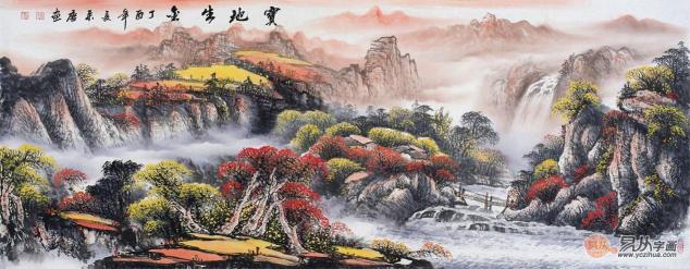 辦公室掛風(fēng)水畫裝飾，宋唐手繪國畫美麗雅致風(fēng)水順暢！