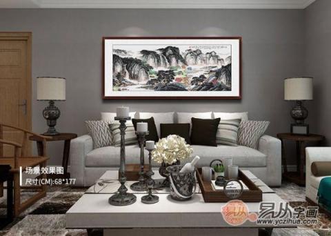 客廳靠山圖掛什么好？精品山水國畫裝飾客廳大氣風(fēng)水好！
