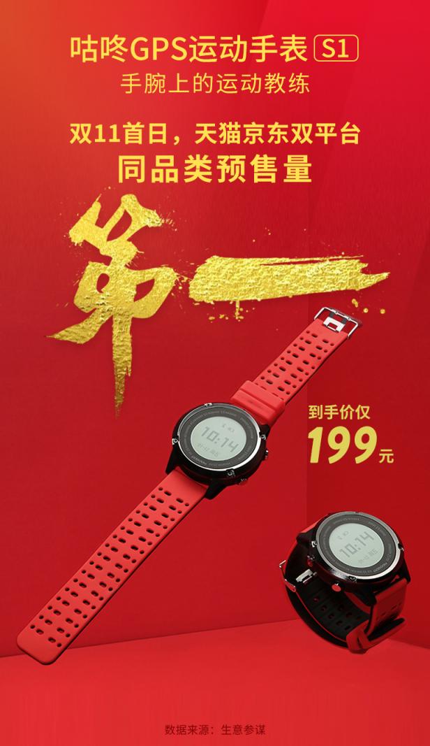 咕咚GPS運(yùn)動(dòng)手表預(yù)售同類奪冠 咕咚“私教”系列廣告再掀行業(yè)熱潮
