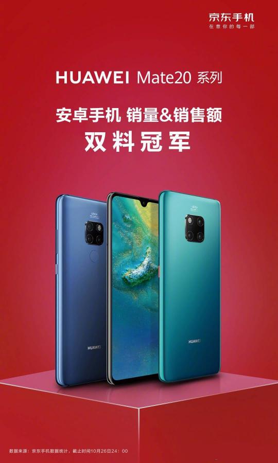 單日安卓手機銷售雙冠！用戶更愛上京東買華為Mate 20