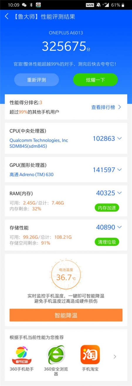 一加6T跑分對(duì)比，魯大師性能排行沖進(jìn)前五！