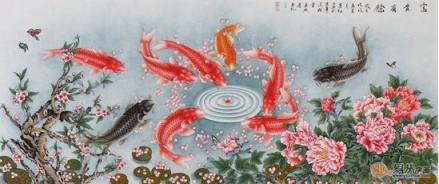 客廳掛什么畫招財(cái) 易從網(wǎng)力薦風(fēng)水畫九魚圖