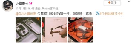 大疆發(fā)雙11戰(zhàn)報：手持設(shè)備人氣瘋漲450%