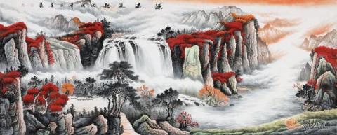 客廳裝飾掛什么畫？山水國畫裝飾旺財好運(yùn)來！