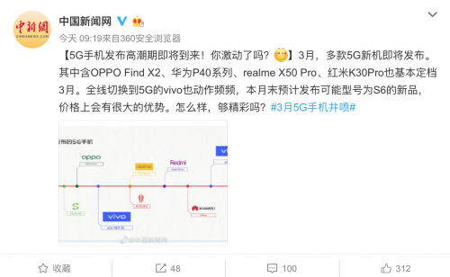 vivo沖擊全系5G！vivo S系列新品S6被曝加入5G行列