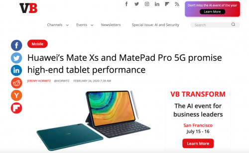 超越iPad Pro的5G 領(lǐng)導(dǎo)力，權(quán)威外媒2020年度獎項(xiàng)頒給華為MatePad Pro 5G