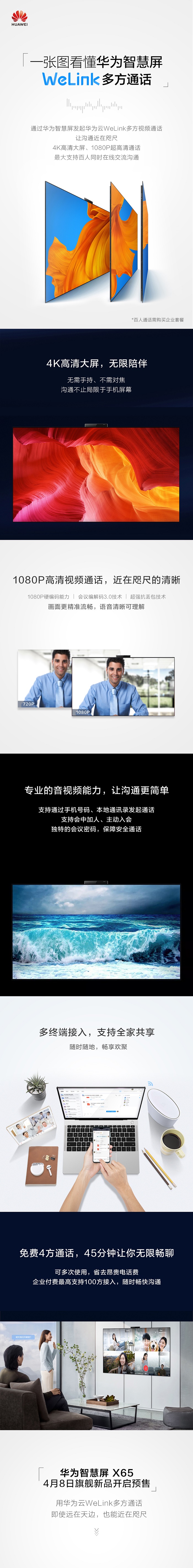 華為云WeLink多方視頻通話現(xiàn)已強(qiáng)勢登陸華為智慧屏 X65