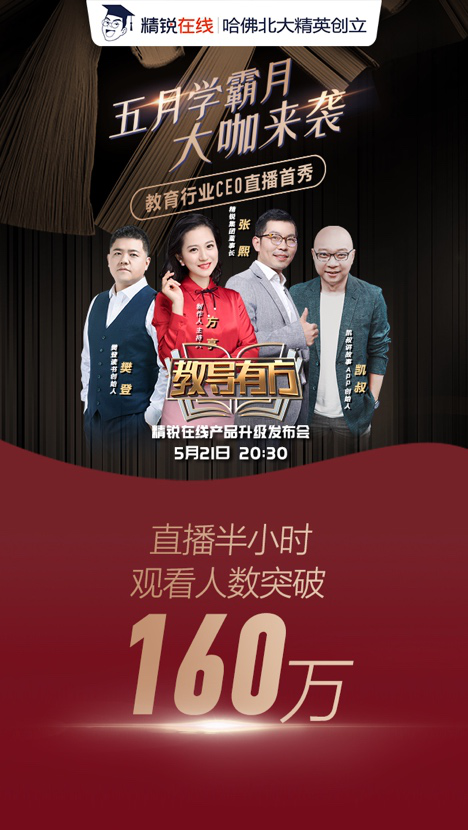 天貓首次聯(lián)合教育企業(yè)創(chuàng)始人直播，精銳在線(xiàn)開(kāi)創(chuàng)先河