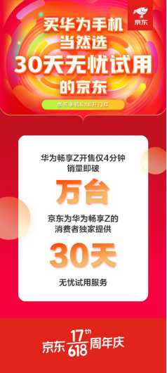 京東618華為勢(shì)頭猛！ 華為手機(jī)1小時(shí)成交額同比增長180%