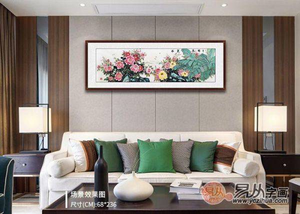 沙發(fā)背景墻適合掛的畫，名家手繪花鳥畫提升客廳逼格妥妥的