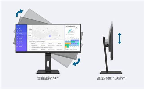 AOC P2系列21:9寬屏Q34P2商用顯示器，一屏盡覽開闊視野