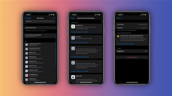 iOS 14中蘋(píng)果加強(qiáng)安全管理：對(duì)可能會(huì)遭泄的弱密碼發(fā)出警告
