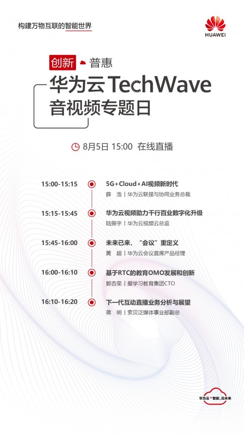 圍觀華為云TechWave音視頻專題日，最新議程搶先看