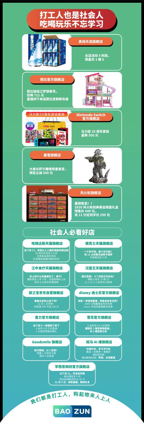 寶尊發(fā)布雙11購物攻略，加油打工人！