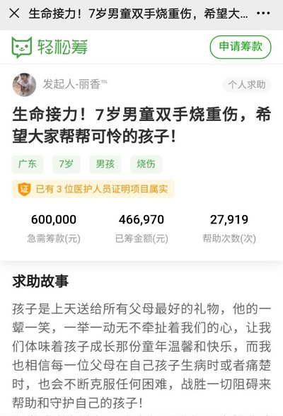 愛心大接力！輕松籌上為慘遭生父虐待男孩籌集46萬元善款