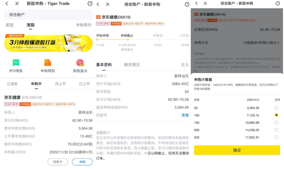 京東健康沖刺港交所今起招股，老虎證券打新通道已開(kāi)啟最高支持15倍杠桿