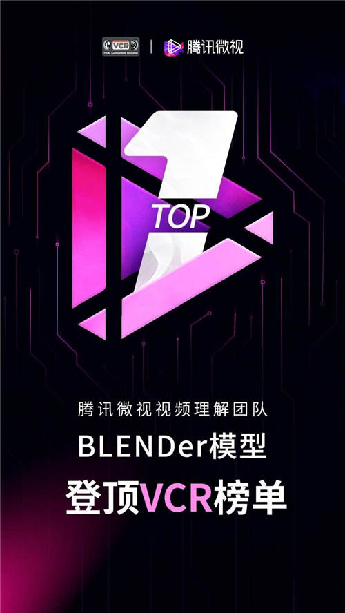 騰訊微視憑BLENDer模型斬獲VCR競(jìng)賽榜第一