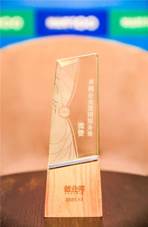 實力見證！微贊榮獲創(chuàng)業(yè)邦2020年度卓越企業(yè)營銷服務(wù)商