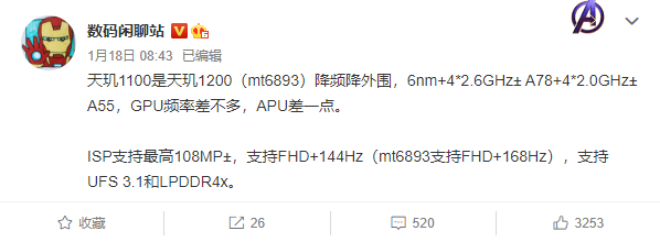 對(duì)標(biāo)驍龍870：聯(lián)發(fā)科6nm旗艦天璣1200今日登場(chǎng)