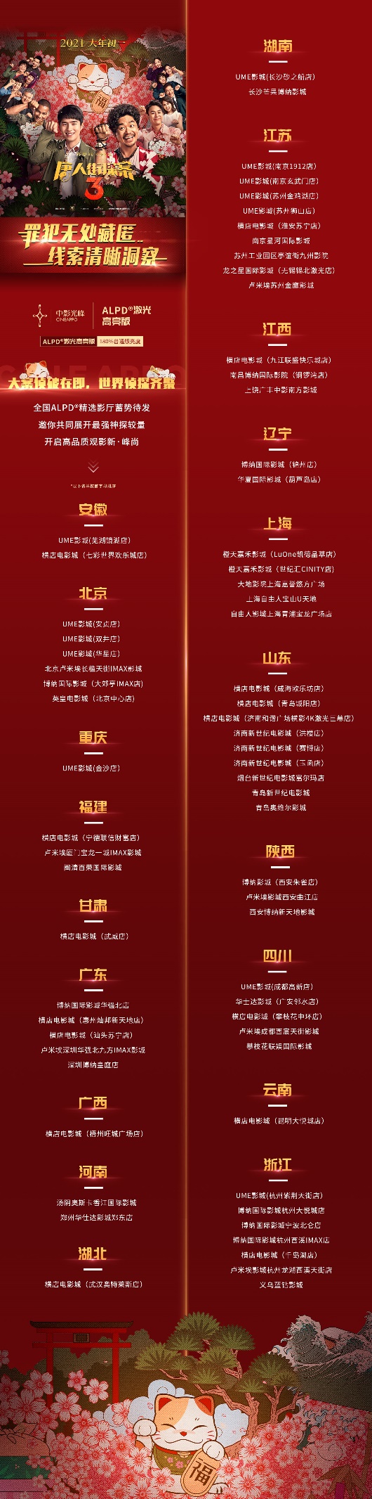 《唐人街探案3》終于要上了 這一次請選對影院，別讓真相“淹沒在黑暗中”