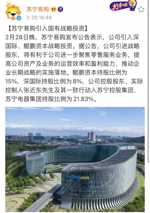 新資本入局，蘇寧改變進行時