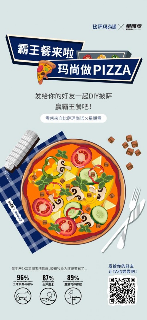 植物肉數(shù)字體驗再升級！比薩瑪尚諾和星期零攜新品玩轉(zhuǎn)線上