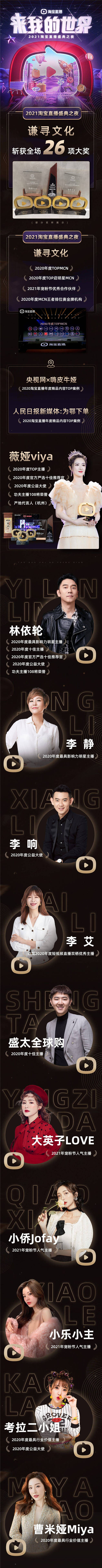 謙尋榮獲2021淘寶直播盛典26項(xiàng)大獎(jiǎng)，薇婭攜團(tuán)隊(duì)驚艷亮相紅毯