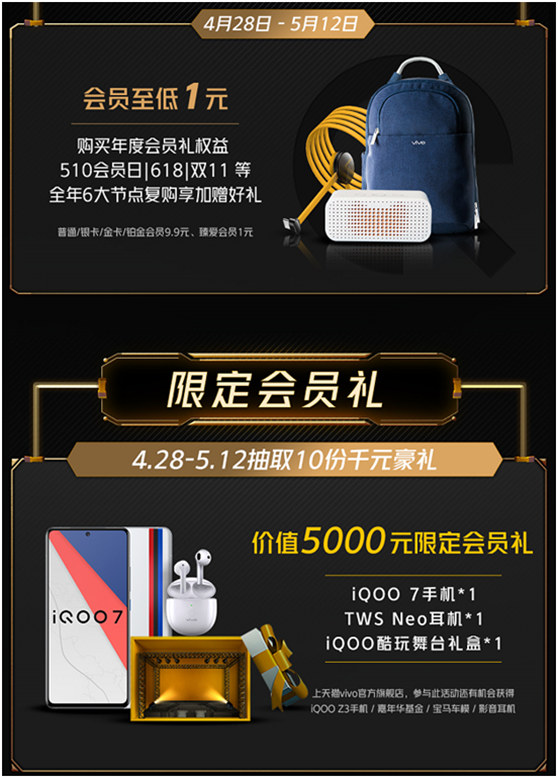 最勁爆的購手機(jī)福利！iQOO年度會(huì)員日來襲