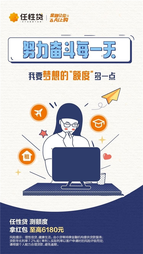 新客有驚喜！測(cè)任性貸額度 拿至高6180元紅包
