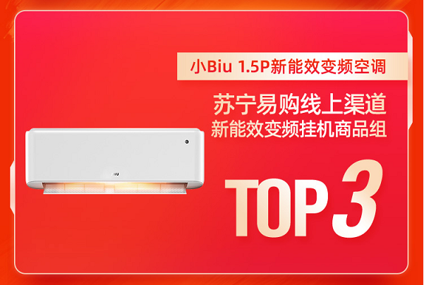 貨到半日裝加持，蘇寧小Biu空調發(fā)力618、12小時銷量登榜TOP3