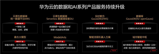 華為云大力投入數(shù)據(jù)、AI領域，發(fā)布系列新品，加速千行百業(yè)智能升級