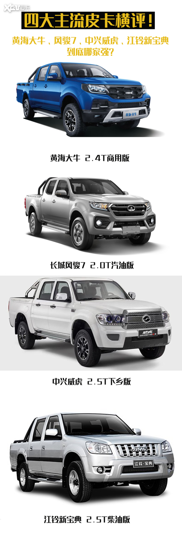 皮卡橫評！黃海大牛、風駿、威虎、新寶典