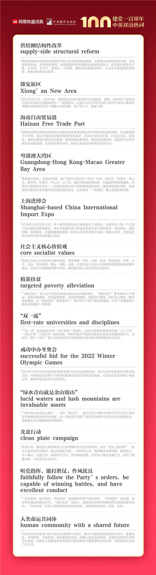 建黨100周年雙語(yǔ)熱詞首發(fā)，大學(xué)生必看！