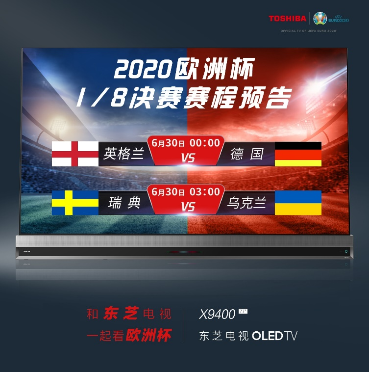 東芝電視歐洲杯預(yù)報(bào)：1/8決賽今夜落幕，英德大戰(zhàn)箭在弦上