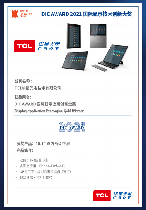 DIC 2021 顯示技術及應用創(chuàng)新展在滬啟幕！DIC AWARD獎項揭曉，這些顯示企業(yè)摘得桂冠！