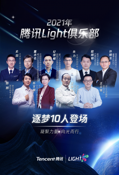 騰訊發(fā)起“Light青年俱樂部”，首批10位成員涵蓋多維領(lǐng)域