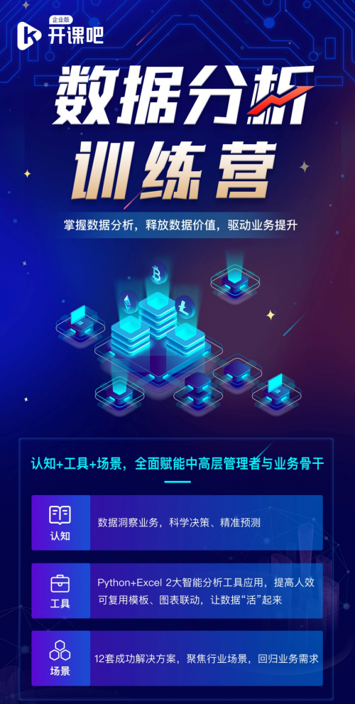 開課吧企業(yè)服務(wù)數(shù)據(jù)分析訓(xùn)練營全面升級，讓數(shù)據(jù)驅(qū)動業(yè)務(wù)增長