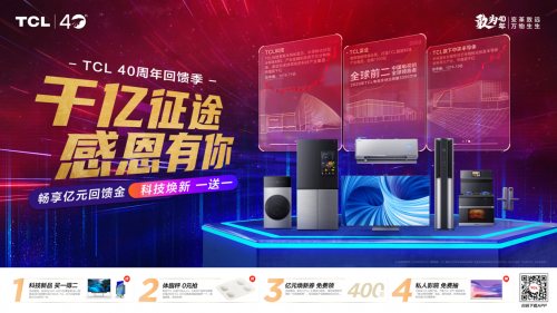 解鎖“鮮”為人知的一面，TCL40周年慶好禮送不停！