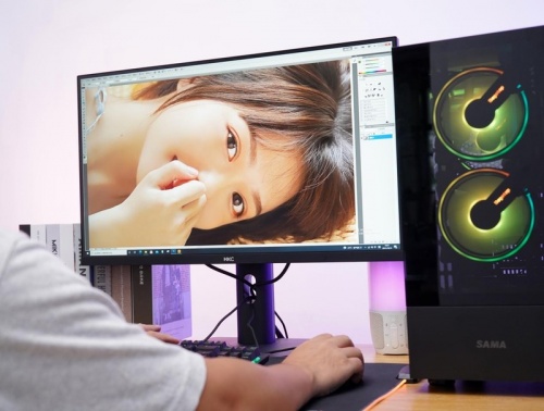 可以豎屏的HKC T2751Q顯示器，專業(yè)制圖修圖神器！