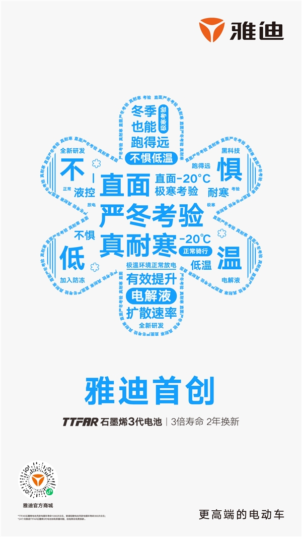 大雪節(jié)氣將至，雅迪冠能二代E8拉響“冬季續(xù)航保衛(wèi)戰(zhàn)”