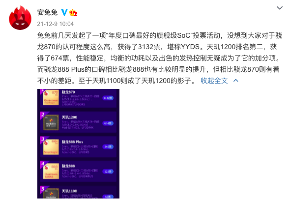 發(fā)哥站起來(lái)了！安年度口碑旗艦級(jí)芯片TOP5聯(lián)發(fā)科天璣搶占兩席