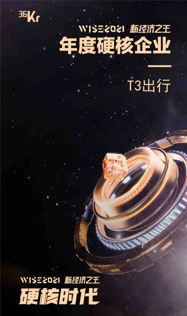 榮膺36氪WISE 2021新經濟之王“年度硬核企業(yè)” T3出行做對了什么？