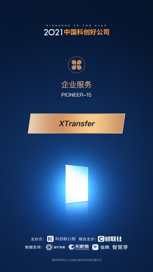 XTransfer榮獲2021中國科創(chuàng)好公司“企業(yè)服務Pioneer-15”獎項