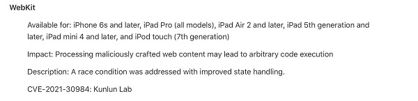 蘋果發(fā)布iOS 15.2，修復(fù)多個iPhone越獄漏洞引轟動