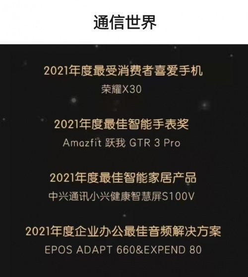 榮耀X30獲“2021年度最受消費(fèi)者喜愛手機(jī)”獎(jiǎng)，新年換機(jī)就選它！