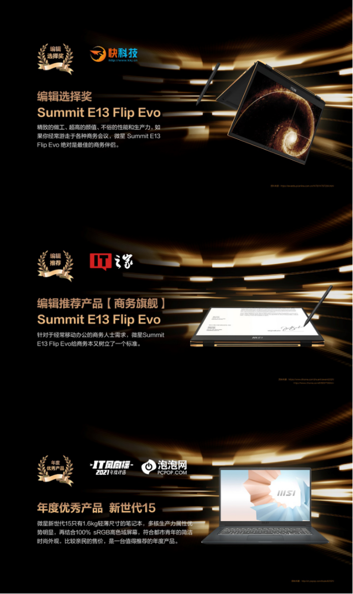 共斬獲20項(xiàng)獎(jiǎng)項(xiàng)！回顧2021年微星筆記本的滿滿產(chǎn)品力