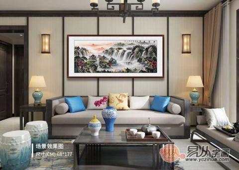 客廳沙發(fā)墻掛什么畫？宋唐手繪國畫裝飾旺財好運來！