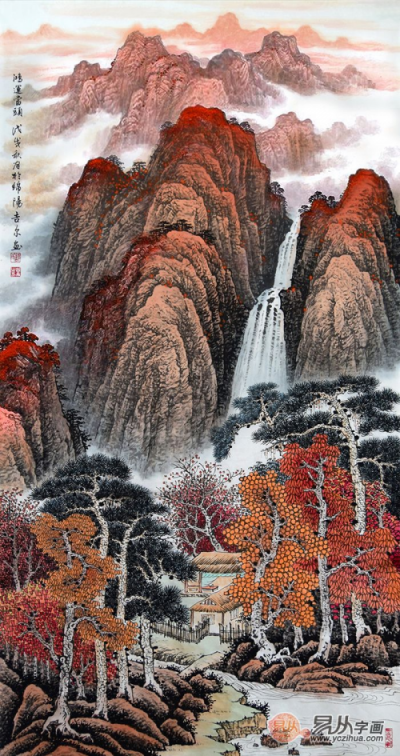 玄關裝飾掛什么畫？許吉爾手繪山水打造藝術家居！